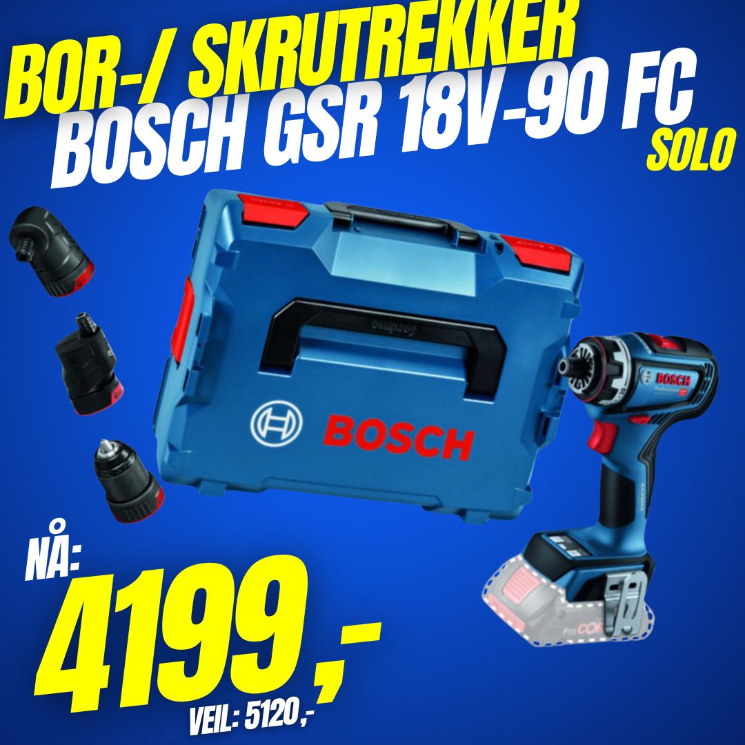 Bor-/ skrutrekker Bosch GSR 18V-90 FC Solo (69368911)