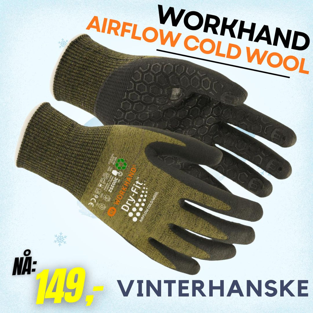 Vinterhanske Workhand® Dry-Fit® Airflow Cold Wool (612118)