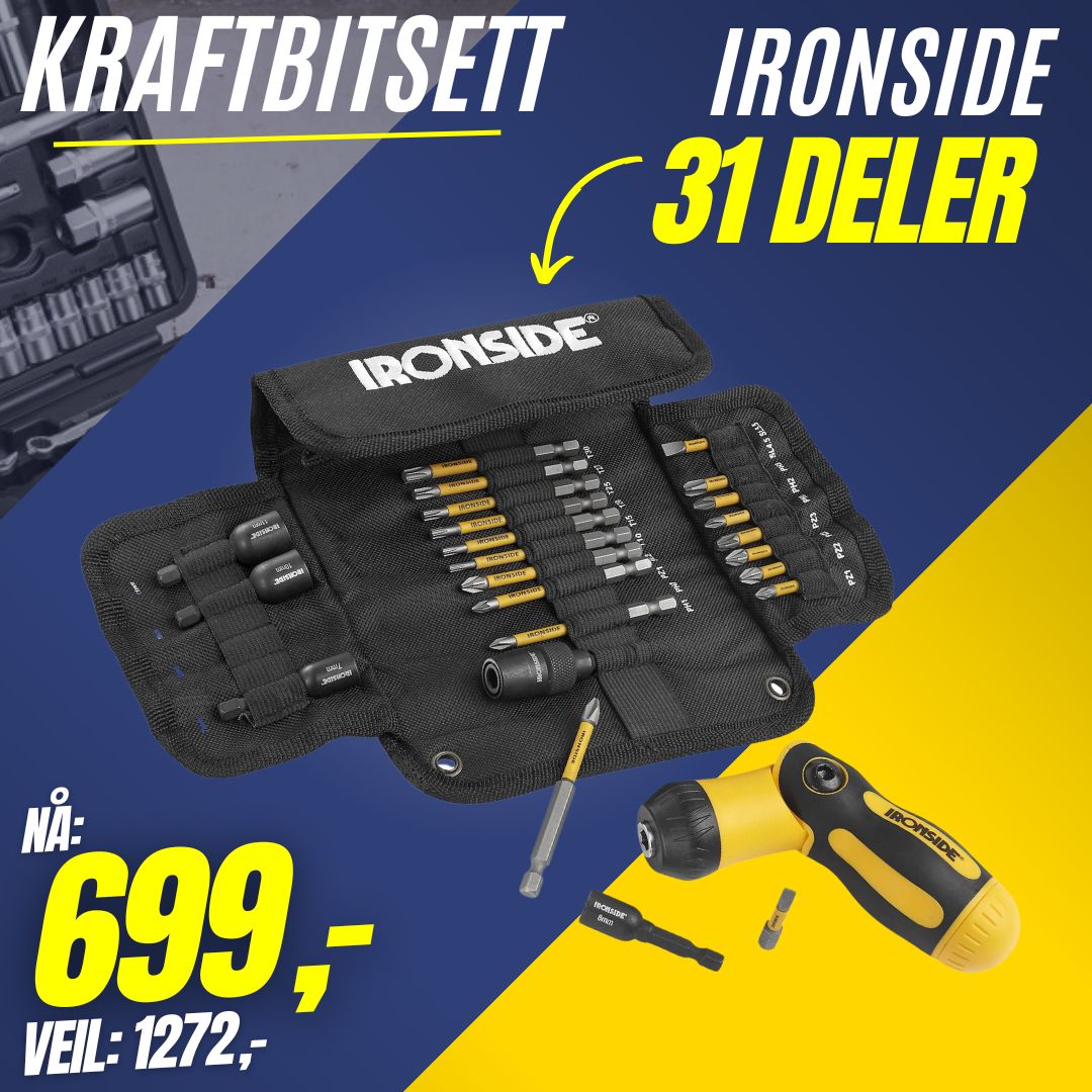 Kraftbitssett 31 deler Ironside (404660)