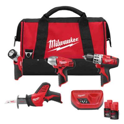 Kombipakke M12 BPP4A-202B Milwaukee 12V 2.0Ah bag (476051)